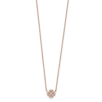 14K Rose Gold Fancy CZ w/1in ext. Necklace — alternate view