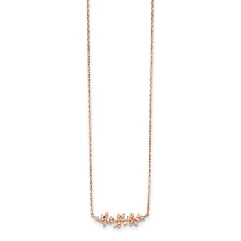 14K Rose Gold Fancy CZ w/ 1in ext. Necklace — alternate view