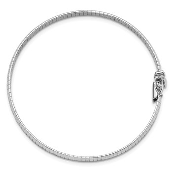 14K White Gold Polished and Satin Diamond-cut 4mm 7.5 inch Omega Bracelet — alternate view