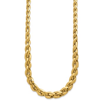 14k Polished 7mm Graduated Fancy Link 18 inch Necklace — alternate view