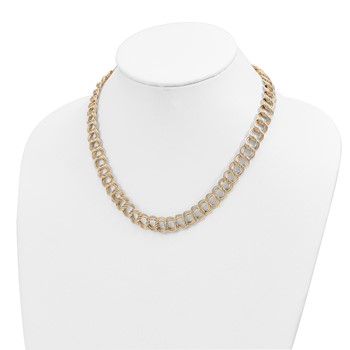 14K Polished Fancy Triple Link Necklace — alternate view