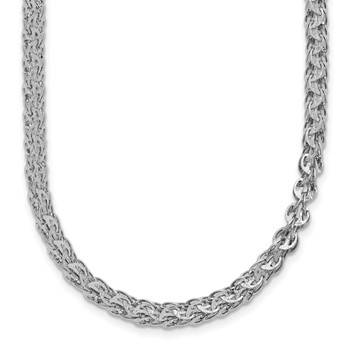 14K White Gold Polished Fancy Link Necklace
