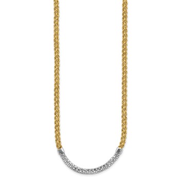 14K and White Rhodium Diamond-cut Twisted Fancy Rope 18 inch Necklace — alternate view