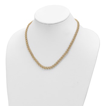 14K Polished & Textured Quadruple Link Necklace — alternate view