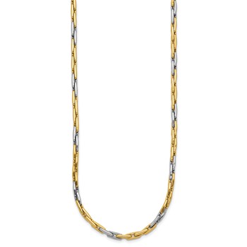 14K Two-Tone Polished 2.5mm Fancy Link 18 inch Necklace — alternate view