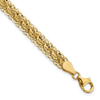 14K Polished D/C Fancy Link Bracelet