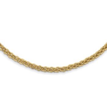 14K Polished Fancy Link Necklace