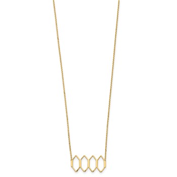 14K Polished Fancy Shapes w/2 in ext. Necklace — alternate view