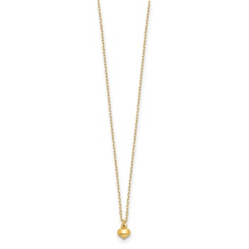 14k Polished Tiny Puffed Heart Pendant 16.5 inch Necklace — alternate view