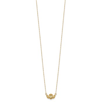 14K Polished Claddagh 17 inch Necklace — alternate view