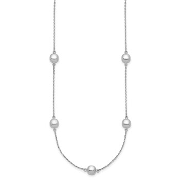 14k White Gold Polished 5 Station 16in w/2 in ext. Necklace — alternate view