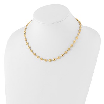 14K Polished and Satin 5.5mm Puffed Circles 17.75 inch Necklace — alternate view