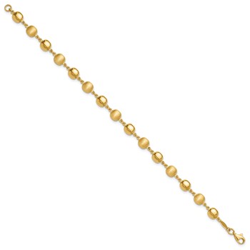 14K Polished and Satin 5.5mm Puffed Circles 7.5 inch Bracelet — alternate view