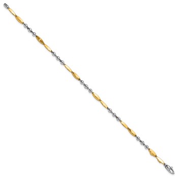 14K Two-tone Polished 7.75in Bracelet — alternate view