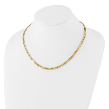 14K Polished 4.5mm Fancy Diamond-cut Link 18 inch Necklace — alternate view
