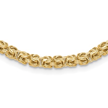 14K Polished 4.25mm Fancy Byzantine Link 18 inch Necklace