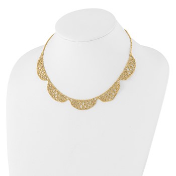 14k Polished and D/C Fancy 17in Necklace — alternate view