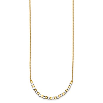 14K Two-tone Beaded 18in Necklace — alternate view