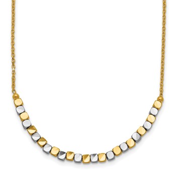 14K Two-tone Beaded 18in Necklace