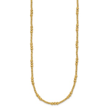 14K Diamond-cut Beaded 18 inch Necklace — alternate view
