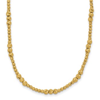 14K Diamond-cut Beaded 18 inch Necklace