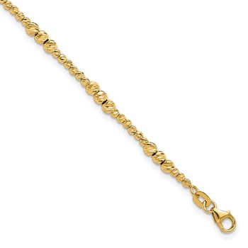 14K Diamond-cut Beaded 7.5 inch Bracelet