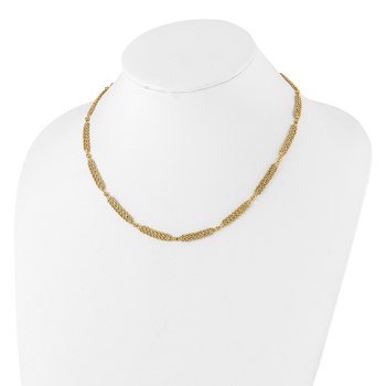 14k Polished Multi-Strand Diamond-cut Rope and Beaded 18.25 inch Necklace — alternate view