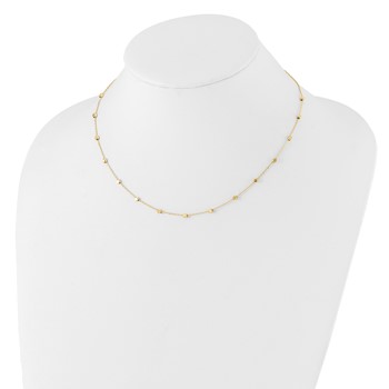 14K Polished Cube Bead 17 inch Station Necklace — alternate view