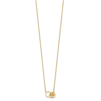 14K Polished Bee and Circle 17.5 inch Necklace — alternate view