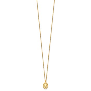 14k Polished Miraculous Medal  17in with 1in ext Necklace — alternate view