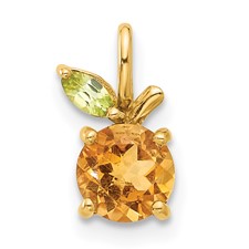 Image of 14K Gold Citrine and Peridot Orange Chain Slide