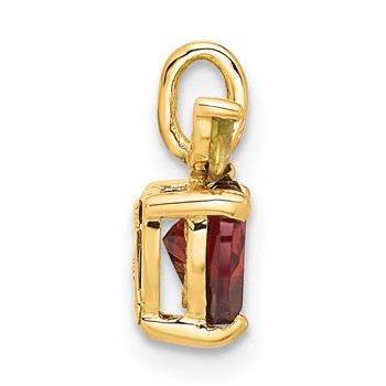 14K Heart-shaped Garnet and Peridot Apple Pendant — alternate view