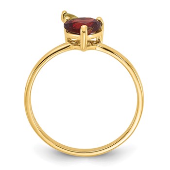 14K Heart-shaped Garnet and Peridot Apple Size 7 Ring — alternate view