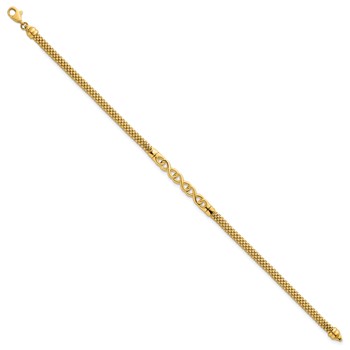 14k Polished 3-Infinity 7.5 inch Fancy Mesh Link Bracelet — alternate view