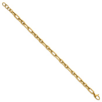 14k Polished 5.8mm Lightweight Fancy Open Link 7.5 inch Bracelet Plus 0.5 inch Extender — alternate view