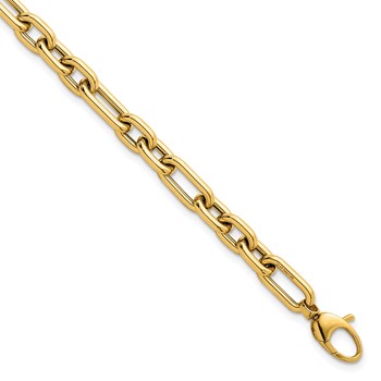 14k Polished 5.8mm Lightweight Fancy Open Link 7.5 inch Bracelet Plus 0.5 inch Extender