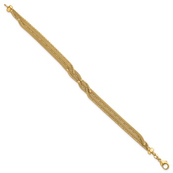 14K Textured Woven Mesh Fancy 7.5 inch Bracelet — alternate view