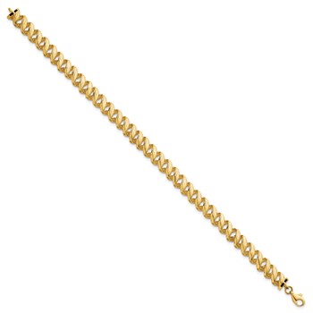 14k Polished Textured 6.25mm Open Spiral Link 7.5 inch Bracelet — alternate view