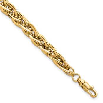 14k Polished 5.2mm Fancy Rope Link 7.5 inch Bracelet