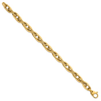 14k Polished 8.2mm Lightweight Fancy Link 7.5 inch Bracelet — alternate view