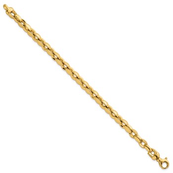 14k Polished 6.75mm Round Fancy Link 7.5 inch Bracelet — alternate view