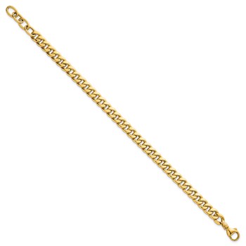 14k Polished 6.5mm Flat Curb Chain 7.5 inch Bracelet Plus 1 inch Extender — alternate view