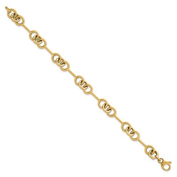 14k Polished 8.4mm Fancy Link 7.5 inch Bracelet — alternate view