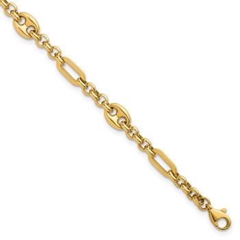 14k Polished 4.6mm Fancy Multi-link 7.5 inch Bracelet