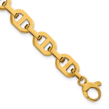 14k Polished 8.5mm Fancy Anchor Link 7.5 inch Bracelet