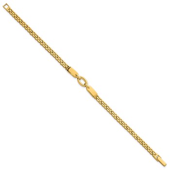 14k Polished Fancy Oval Center 7.5 inch Brick Link Bracelet — alternate view