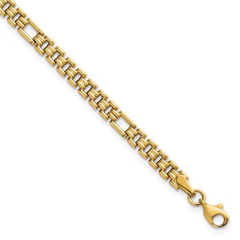 14K Polished 4.5mm Fancy Link 7.5 inch Bracelet