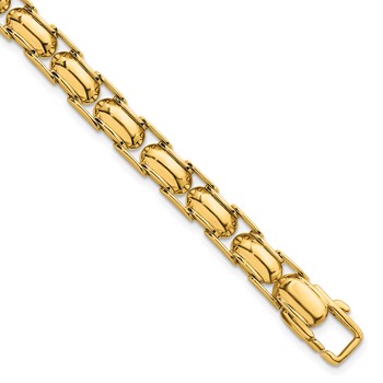 14K Polished 6.9mm Fancy Link 7.5 inch Bracelet