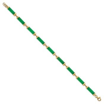 14K Polished 4.0mm Jade Bars 7 Inch Bracelet — alternate view