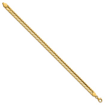 14K Polished 5.6mm Fancy Chevron Link 7.5 inch Bracelet — alternate view